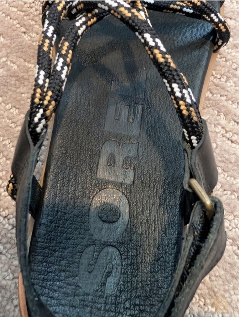 Black Braided Sorel Sandals (Torpedo II??) - Picture 4 of 6